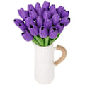 Miniatyrbillede 1 af 5: 24 stk. Fake Tulips Lilla Real Touch Tulips Blomster Tulips Kunstige Blomster Falske Blomster Bulk Kunstig Udendørs Milky White