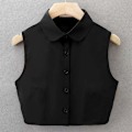 Miniatyrbilde 4 av 5: Falsk krage for kvinner, avtakbar spiss rund hals, moteriktig Average size black pointed collar