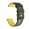 Miniatyrbillede 1 af 5: Sort Gul Sort Gul 22mm Silikonerem kompatibel med Huawei Watch Gt2 46mm kompatibel med Huawei Watch Gt2 46mm
