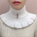 Miniatyrbilde 1 av 5: Dame falsk krage Skjerf Vinter Varm Hals Gaiter Cervical N White