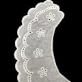 Miniatyrbilde 3 av 4: Dame falsk krage Avtakbar halv Bomull Brodert Skulder White White