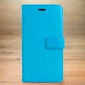 Etui til iPhone 16e Wallet model [lyseblå] + gratis lanyard Flip Wallet med kortholder Full-Body