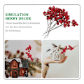 Miniatyrbillede 3 af 3: 10 STK Grene Vase Kunstige Tranebær Bundt Vinter Falske Bær Bundt Rød Dekoration Bær