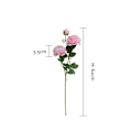 Miniatyrbillede 8 af 10: 1 STK 3 Hoveder Rose Silke Kunstig Pæon Blomst til Hjem Bryllup Væg Blomsterdekoration Blomsterfest Red