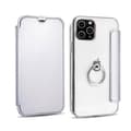Fodral för iPhone 15PRO MAX Silver (med ring) Flip Elektroplätering Ring Transparent Plånbok med Korthållare