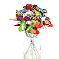 Miniatyrbilde 4 av 5: 10/20/50 stk. Kunstig sommerfugl innsettingsstang hagedekor DIY blomsteroppsats 4cm  10pcs