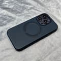 Fodral för iPhone 13roMax Indigoblått läder Magnetisk