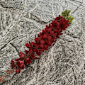 Miniatyrbild 5 av 5: 1 Gren Konstgjord Blomma Ingen Vattning Lättviktig Falsk Lång Stjälk Riddarsporre Simuleringsblomma Heminredning för Kontor Red Orange