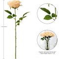 Miniatyrbillede 4 af 5: Kunstig Rose 10 stk. Åben Blomsterbuket Falske Rosestængler Falske Silke Blomster (Brændt Orange) Champagne