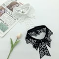 Miniatyrbilde 2 av 5: Dame falsk krage Avtakbar halv Vannløselig Broderi D ZM20220506 Black * ZM20220506