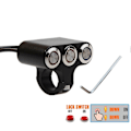 Miniatyrbilde 3 av 5: Motorsykkelstyre 3 LED Indikator Lysbryter 25mm Justerbart Feste Vanntett Knappebryter DC