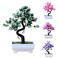 Miniatyrbilde 3 av 5: Kunstig potteplante Bonsai Simulering Plante Hjem Dekor Bordpynt Purple