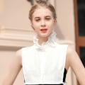 Miniatyrbilde 4 av 5: Dame falsk krage Avtakbar Multi-funksjonell skjorte Decora Double pleated (white)