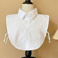Miniatyrbilde 3 av 5: Dame falsk krage Avtakbar halvfarget skjorte Bottomin Large plaid red S size