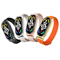 Pikkukuva 4 / 5: Armeijanvihreä hopea nylonkellon ranneke, yhteensopiva Xiaomi Mi Band 6 / 5 / 4 / 3 kanssa