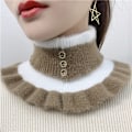Miniatyrbilde 3 av 5: Dame falsk krage Avtakbar halv Pullover Vinter Tykk Varm White