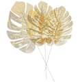 Miniatyrbilde 1 av 3: 12 stk Bryllupsdekorasjon Bladplukker Luau Festdekorasjonsutstyr Gylne Monstera Blader Stilker Monstera Bladgren