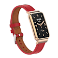Miniatyrbild 2 av 5: Rött Mikrofiberläder Klockarmband kompatibelt med Xiaomi Mi Band 7 Pro
