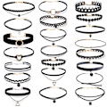 Miniatyrbilde 1 av 5: Dame falsk krage Avtakbar halv Choker / Halskjede Kombinasjon T foreign trade (22-piece set)
