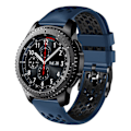 Miniatyrbillede 1 af 5: Blå Sort Blå Sort Silikone Urrem kompatibel med Samsung Gear S3 Frontier