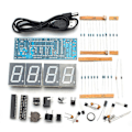 Miniatyrbild 2 av 5: DIY 4-siffrig LED Elektronisk Klocka Kit Temperatur Ljuskontroll Version Green+Case