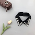 Miniatyrbilde 4 av 5: Dame falsk krage Avtakbar halv Koreansk-stil Chiffon All-M 7*42 Black ZM201604001