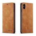 Fodral för iPhone 16E brun Soft-Touch Magnetiskt Flip Plånbok med Korthållare