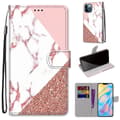 Fodral för iPhone 13 Pro, tredelat rosa stenmålat plånboksfodral med korthållare