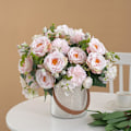 Miniatyrbillede 3 af 5: 1 Buket Kunstige Blomster Delikate DIY Elegante Kunstige Rose Blomster Bryllupsgaver White