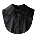 Miniatyrbillede 1 af 4: Dame falsk krave Efterår Vinter Ny Flæse Falsk Skjorte Blonde Black ruffled round neck