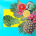 Miniatyrbilde 5 av 5: Sett med 60 kunstige tropiske palmeblader, Monstera-blader med stilker for safari eller tropisk fest