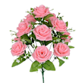 Miniatyrbild 1 av 5: 1 Bukett Konstgjord Blomma Ingen Vissning Elegant 12 Huvuden Dekorativ Vacker Faux Sidenros Blomma Hemdekoration Pink