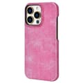 Fodral för iPhone 16 rosa Liten kreativ lädertextur denim mönster