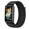 Miniatyrbillede 1 af 4: Sort Sort Nylon Loop Spænde Urrem kompatibel med Huawei Band 7