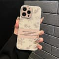 Fodral för iPhone 15 Pro Max Metallringplätering - ros Temperament kamelia läderarmband textur trend