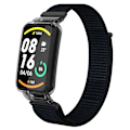 Miniatyrbillede 1 af 5: Sort Sort PC-kabinet + Nylon Loop-rem kompatibel med Xiaomi Mi Band 7 Pro