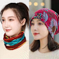 Miniatyrbilde 1 av 5: Dame falsk krage Avtakbar halv Varmt skjerf Maske Pullover S Happy wine red flowers [2]]