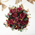 Miniatyrbilde 2 av 4: Simulert hortensia peon ball Kunstig Flora red