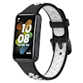 Miniatyrbillede 2 af 5: Sort Hvid Sort Hvid Åndbar Silikone Urrem kompatibel med Huawei Band 7 / 7 Nfc