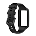 Miniatyrbilde 4 av 5: Svart Svart Silikonklokkereim kompatibel med Huawei Band 7