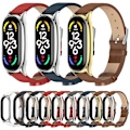 Miniatyrbild 3 av 3: Vit Silver Vit Silver Mikrofiberläder Klockarmband kompatibelt med Xiaomi Mi Band 7 / 7 Nfc