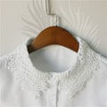 Miniatyrbilde 1 av 5: Dame falsk krage Avtakbar halv Vannløselig Broderi A White