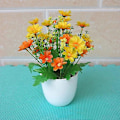 Miniatyrbilde 3 av 5: Kunstig Blomst Potte Party Dekor Plast DIY Kunstig Potteblomst for Fest Orange