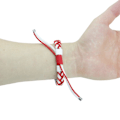 Miniatyrbillede 3 af 4: Hvid Rød Hvid Rød Flettet Snor Nylon Urrem kompatibel med Xiaomi Mi Band 7