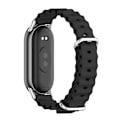 Miniatyrbilde 3 av 5: Svart Sølv Svart Sølv Mijobs Marine Silikon Pustende Rem kompatibel med Xiaomi Mi Band 8
