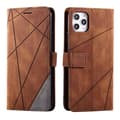Etui til iPhone 16 brun Soft-Touch Mixed Media Wallet med kortholder Flip Magnetisk
