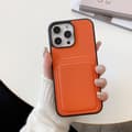 Etui til iPhone 16pro Orange litchi mønster kort Pebbled læder tekstur Wallet med kortholder