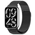 Miniatyrbillede 1 af 5: Sort Sort Milan Magnetisk Stål Mesh Rem kompatibel med Xiaomi Mi Band 8 Pro