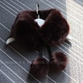 Miniatyrbilde 1 av 5: Dame falsk krage Avtakbar halv Kvinnelig Vinter pluss Tianhou Dark coffee 56CM