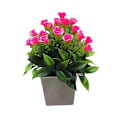 Miniatyrbild 5 av 5: Konstgjord Blomma Delikat Miljövänlig Plast Mini Falska Krukväxter för Hemmet Red